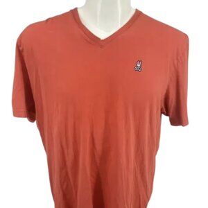 Psycho Bunny Men's Classic V-Neck Tee - Red Small